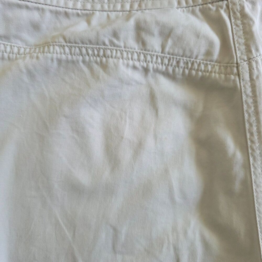 Women's Cargo Pants Size 14 Khaki Cropped Casual Mid Rise Twill Utility - Picture 8 of 9
